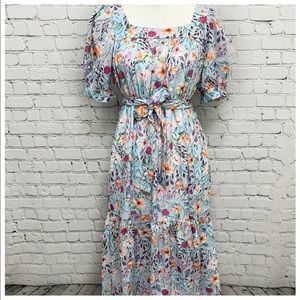 Floral Eyelet Maxi Dress